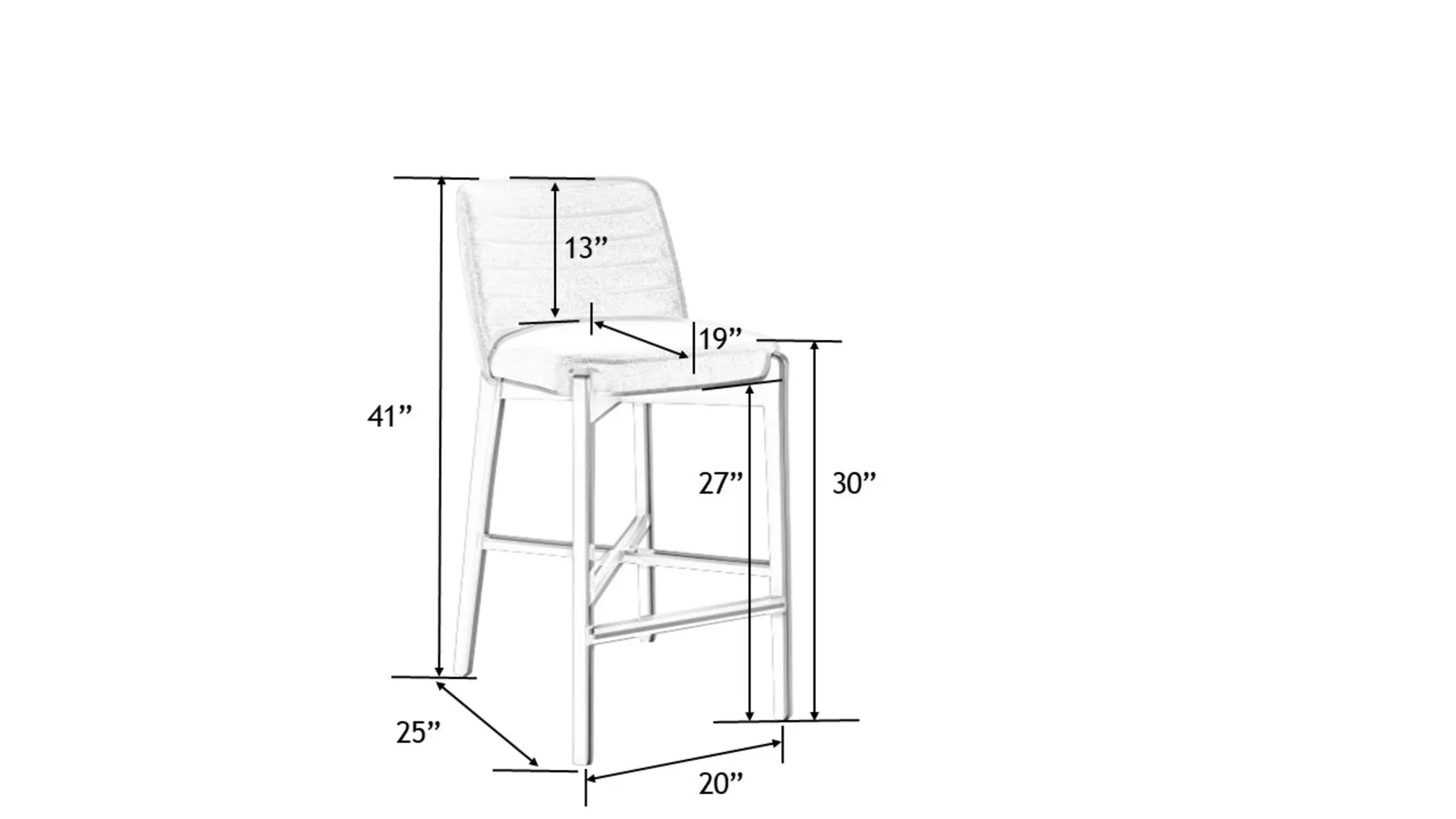 Yakayo Gray Bar Stool - Thumbnail - Image 2