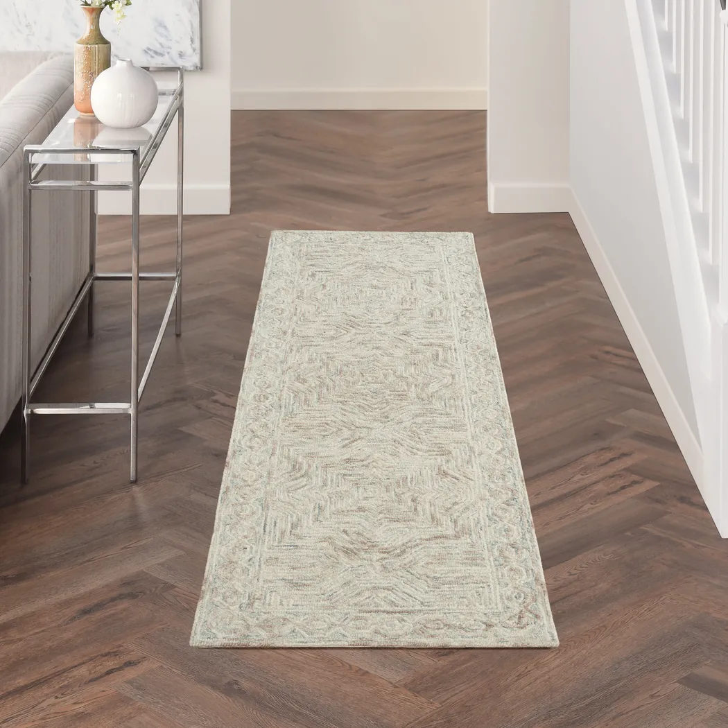 Yakima Blue Ivory 2'3 x 7'6 Rug - Thumbnail - Image 2