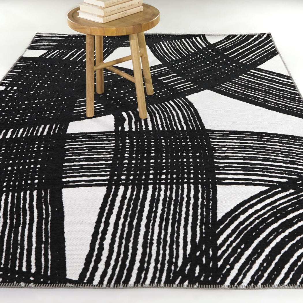 Yanys Black 7'10 x 10' Area Rug - Thumbnail - Image 2