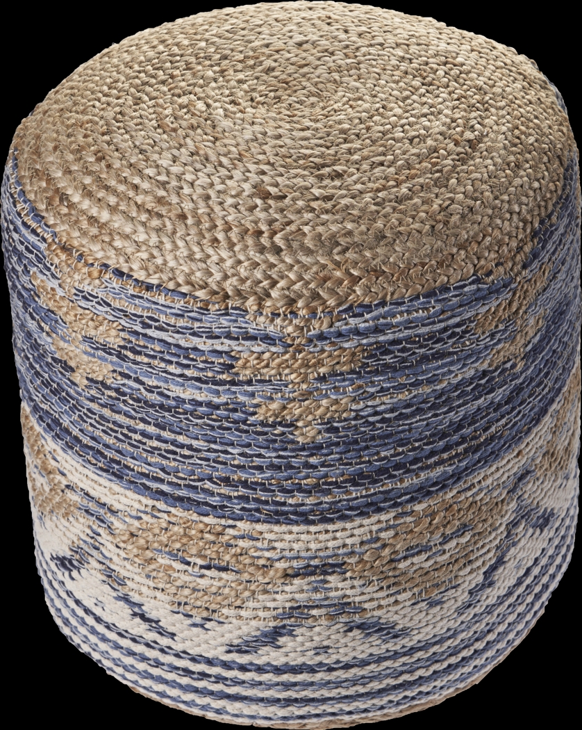 Yecoh Blue/Natural Pouf - Thumbnail - Image 3