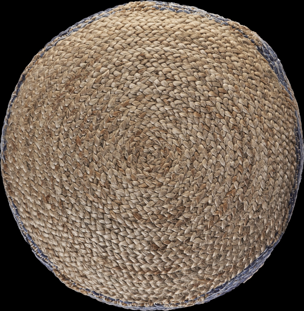Yecoh Blue/Natural Pouf - Thumbnail - Image 4