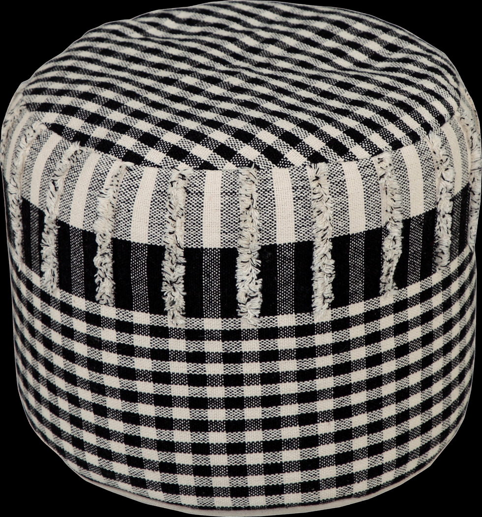 Yecor Black/Natural Pouf - Thumbnail - Image 1
