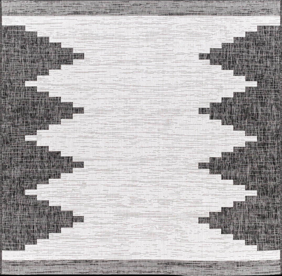Yenna Black 7'10 Square Indoor/Outdoor Rug - Thumbnail - Image 1