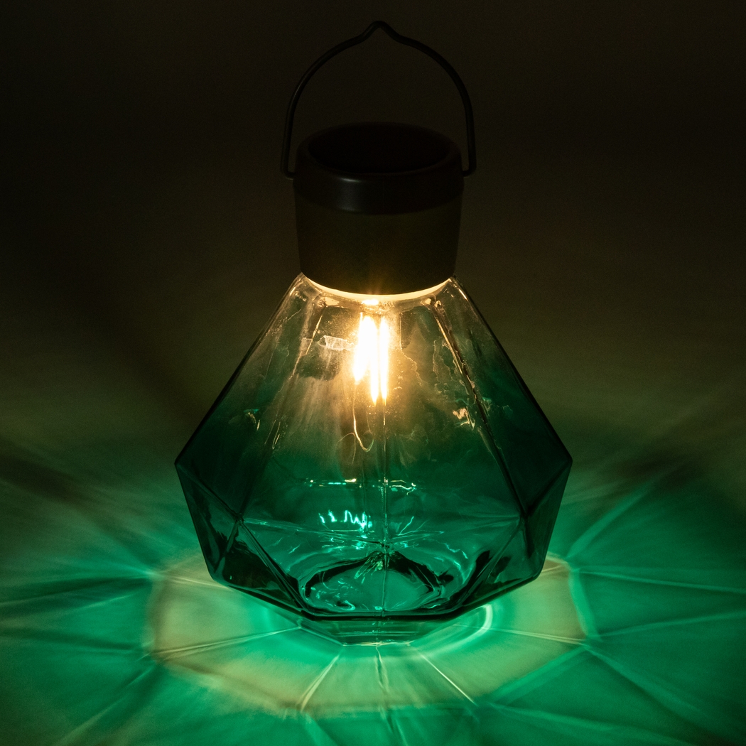 Yeser Cave Outdoor Emerald Solar Lantern - Thumbnail - Image 15
