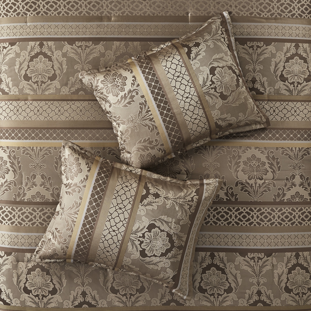 Yewell Brown 7 Pc California King Comforter Set - Thumbnail - Image 6