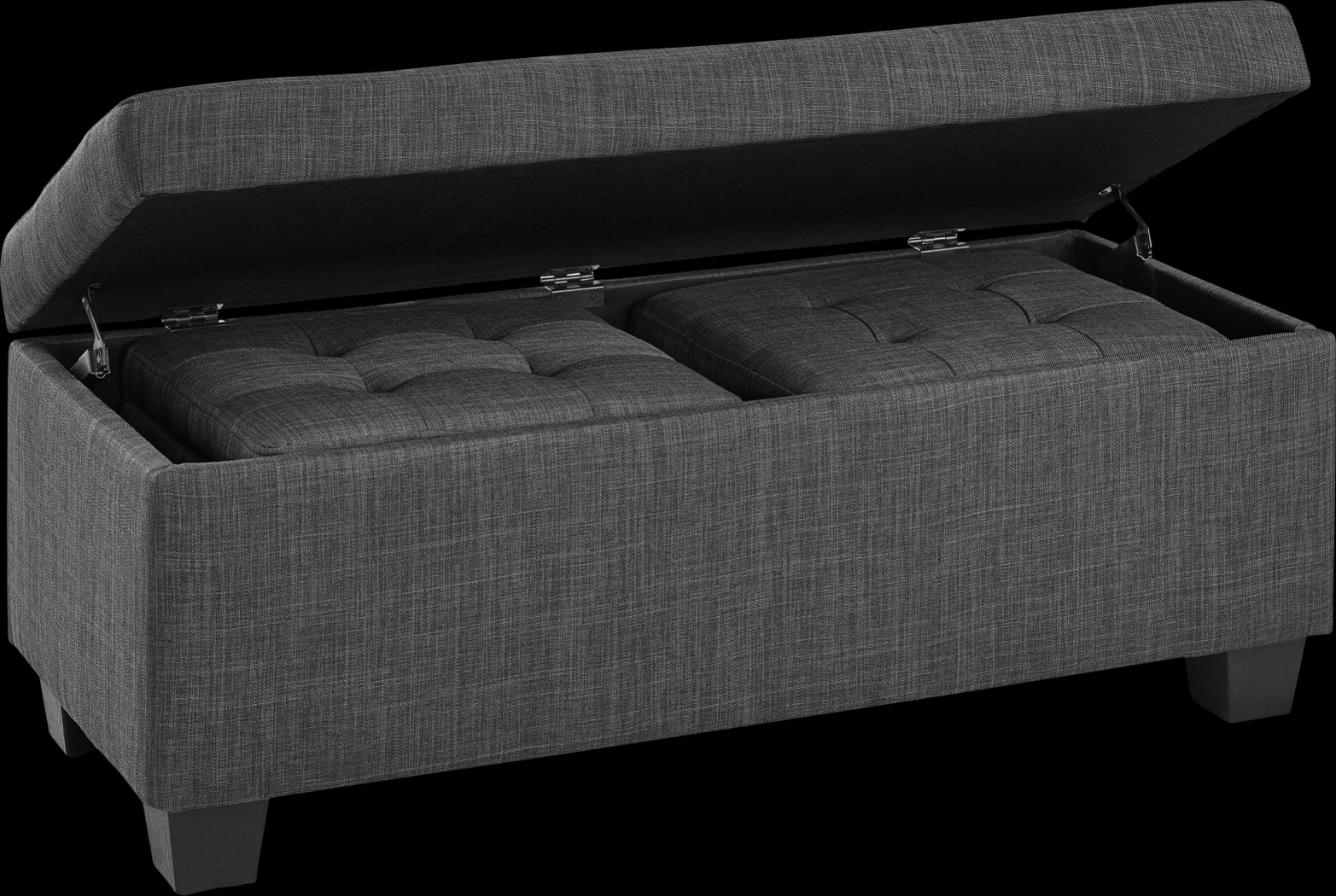 Yoest Charcoal 3pc Storage Ottoman Set - Thumbnail - Image 6