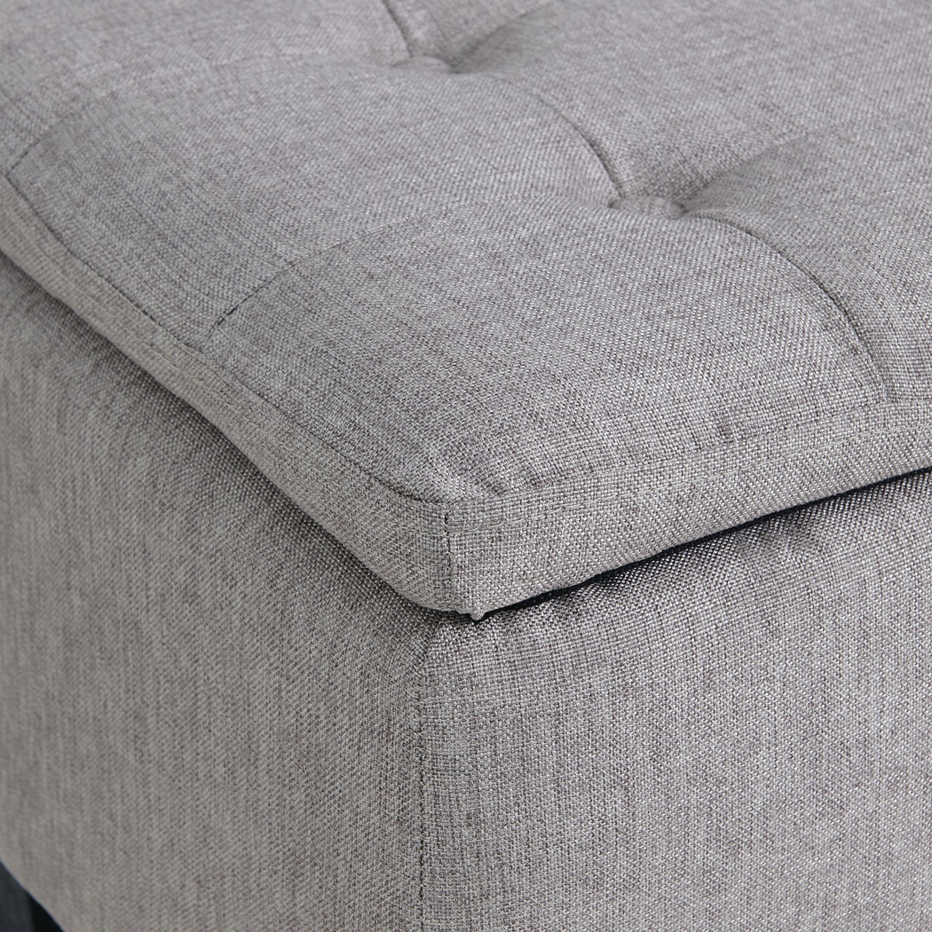 Yoest Gray 3pc Storage Ottoman Set - Thumbnail - Image 13