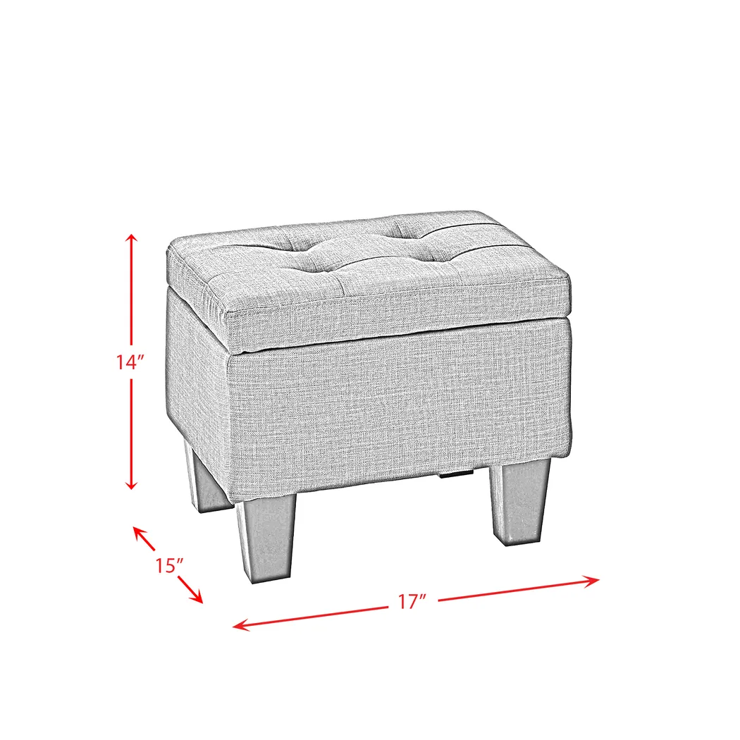 Yoest Teal 3pc Storage Ottoman Set - Thumbnail - Image 3