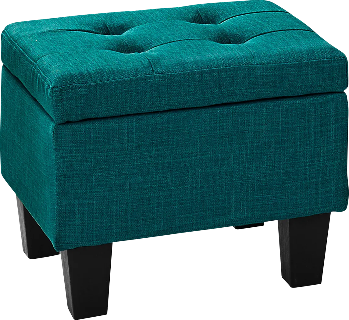 Yoest Teal 3pc Storage Ottoman Set - Thumbnail - Image 4
