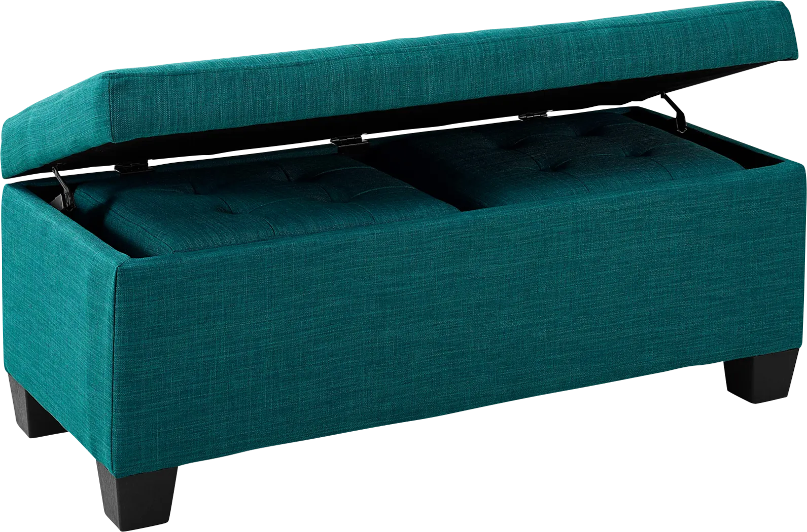 Yoest Teal 3pc Storage Ottoman Set - Thumbnail - Image 5