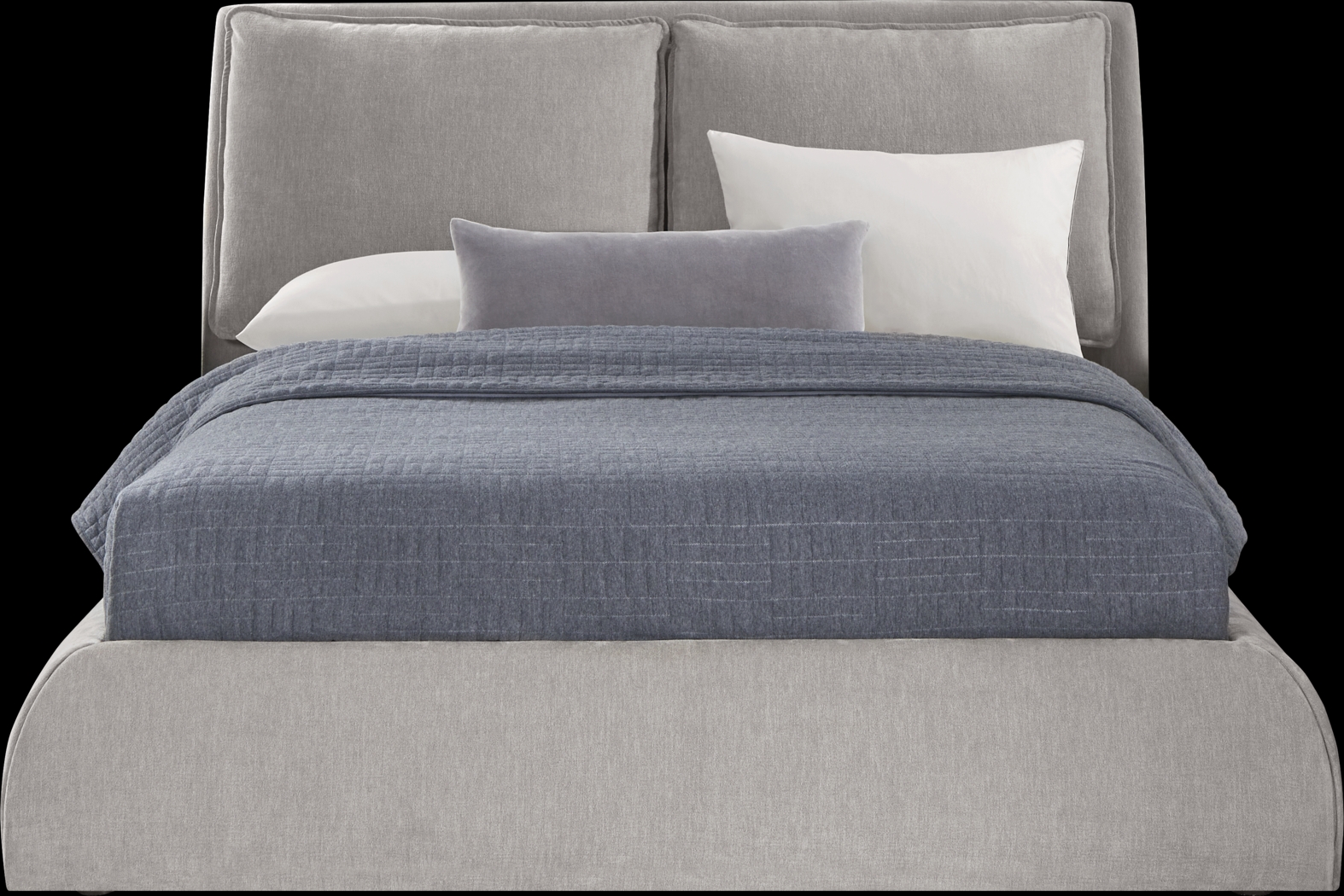 Easton Park Black 5 Pc King Upholstered Bedroom with York Mills Gray Upholstered Bed - Thumbnail - Image 2