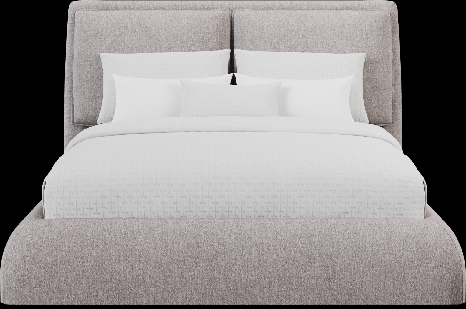 York Mills Gray 3 Pc Queen Upholstered Bed - Thumbnail - Image 3