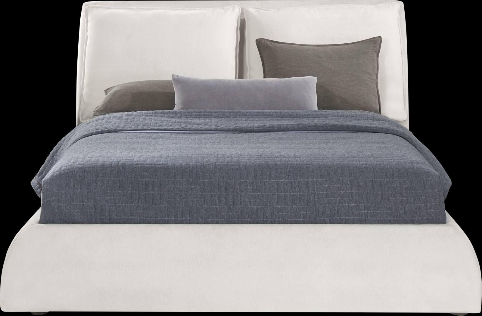 Easton Park Black 5 Pc Bedroom with York Mills White Upholstered King Bed - Thumbnail - Image 2