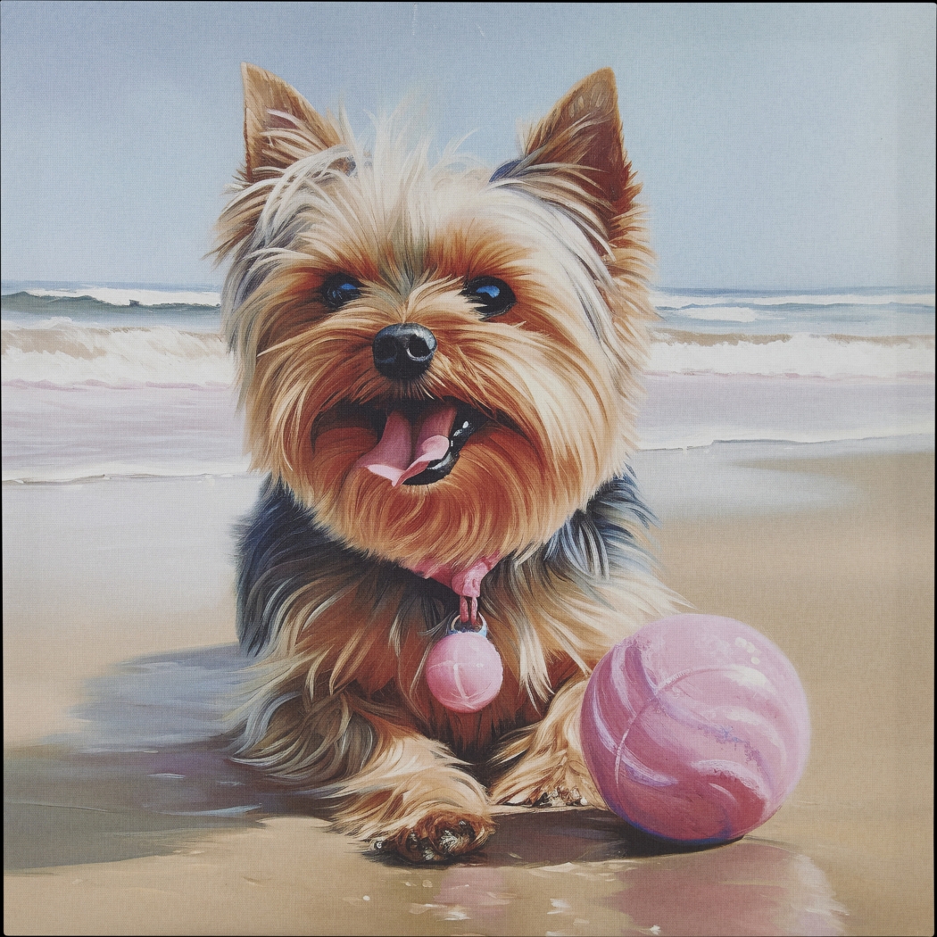 Yorkie Beach Days Blue Wall Decor - Thumbnail - Image 1