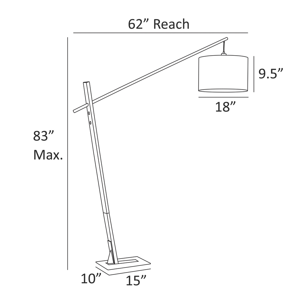 Yorkshire Island Black Floor Lamp - Thumbnail - Image 4