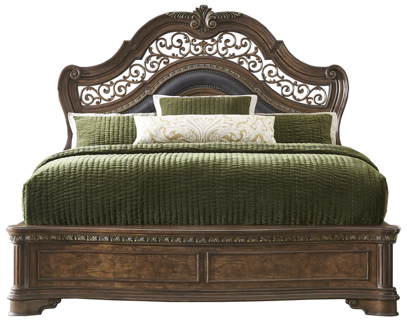 brown 3 pc queen panel bed
