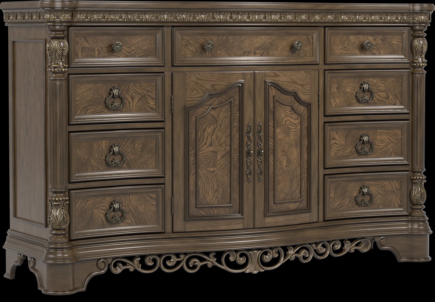 Yorkshire Manor Brown 7 Pc King Panel Bedroom - Thumbnail - Image 6