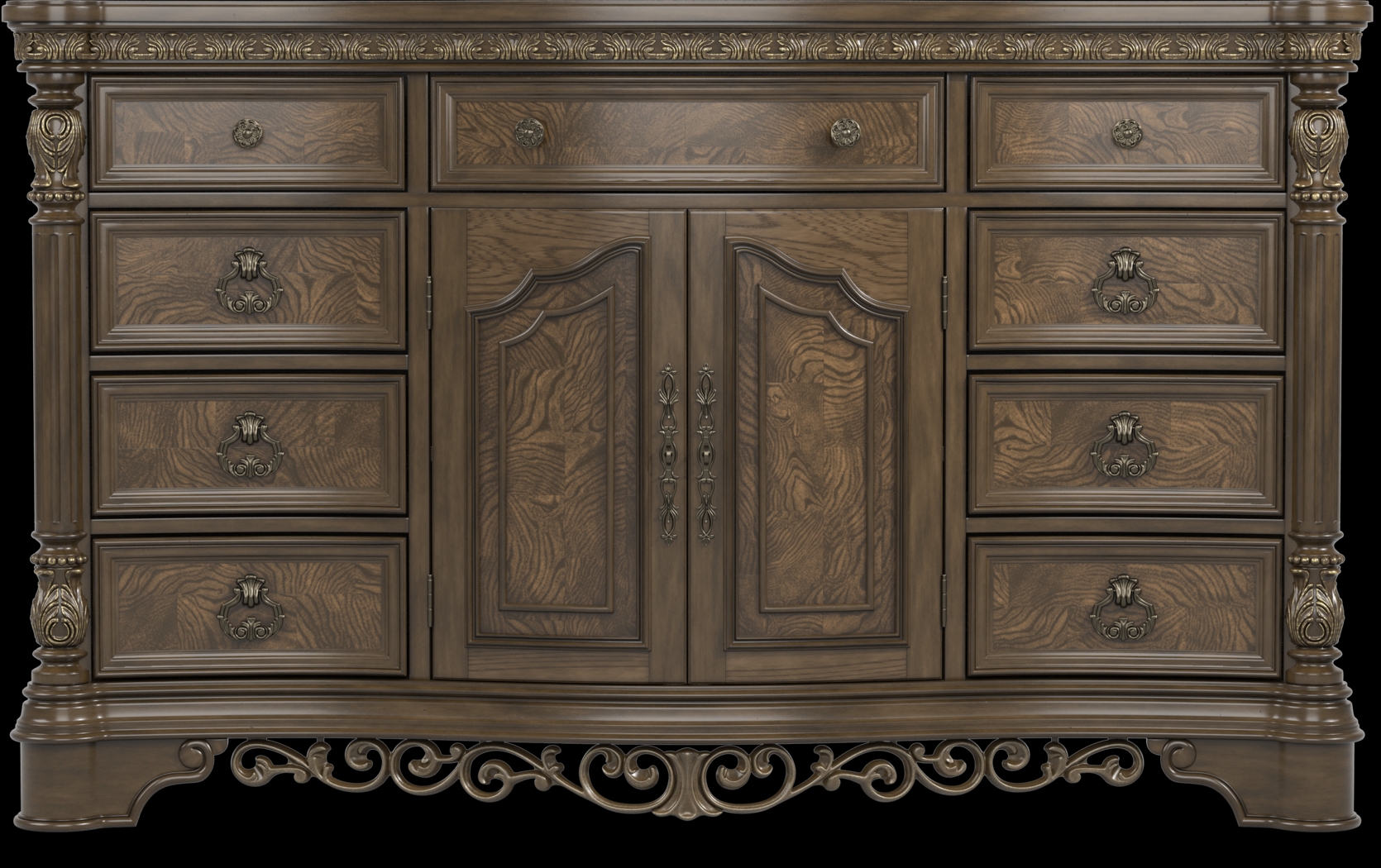 Yorkshire Manor Brown 5 Pc King Panel Bedroom - Thumbnail - Image 5