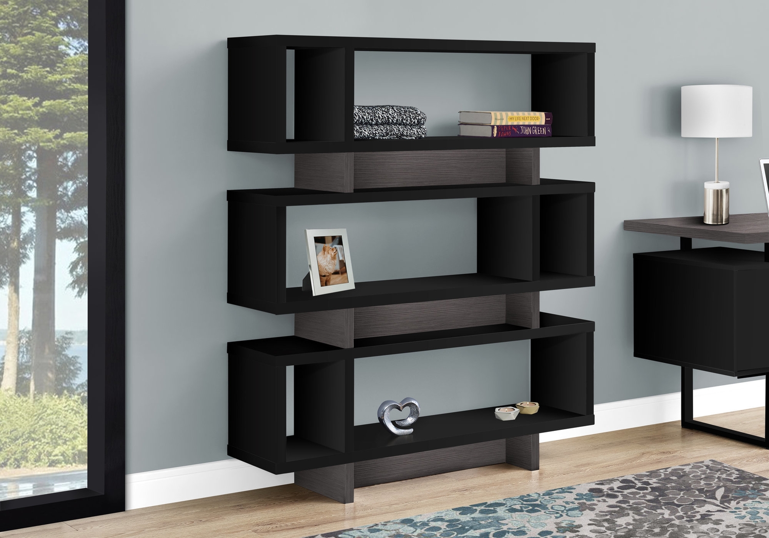 Yorkwood Black Bookcase - Thumbnail - Image 2