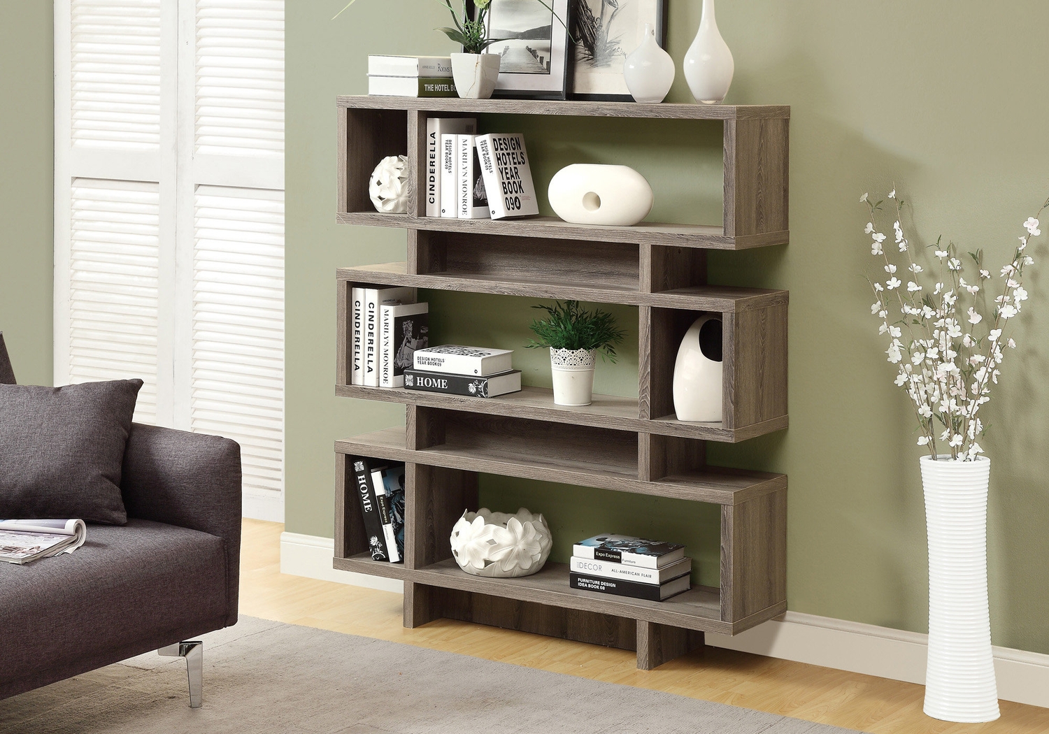 Yorkwood Taupe Bookcase - Thumbnail - Image 2