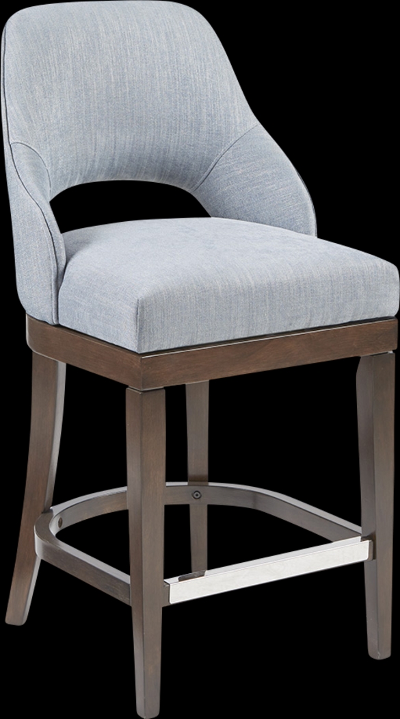 Youngberry Blue Counter Height Stool - Thumbnail - Image 1