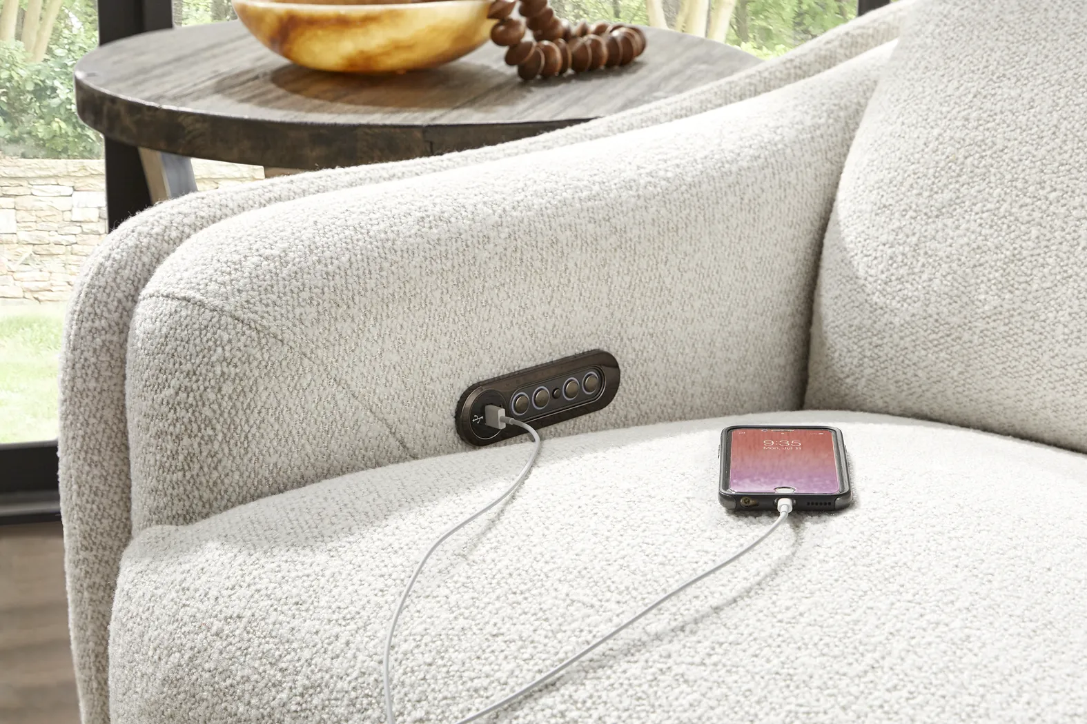 Yountville White Dual Power Recliner - Image 5