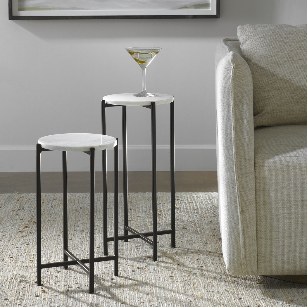 Yrenea White Nesting Table, Set of 2 - Thumbnail - Image 2
