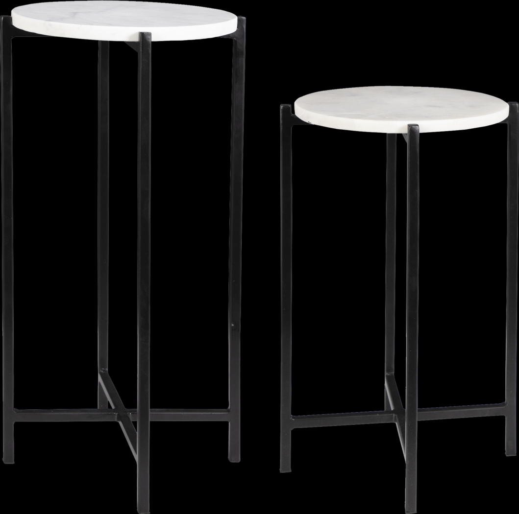 Yrenea White Nesting Table, Set of 2 - Thumbnail - Image 3