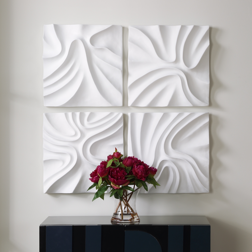 Yuaher White Wall Decor, Set of 4 - Thumbnail - Image 3