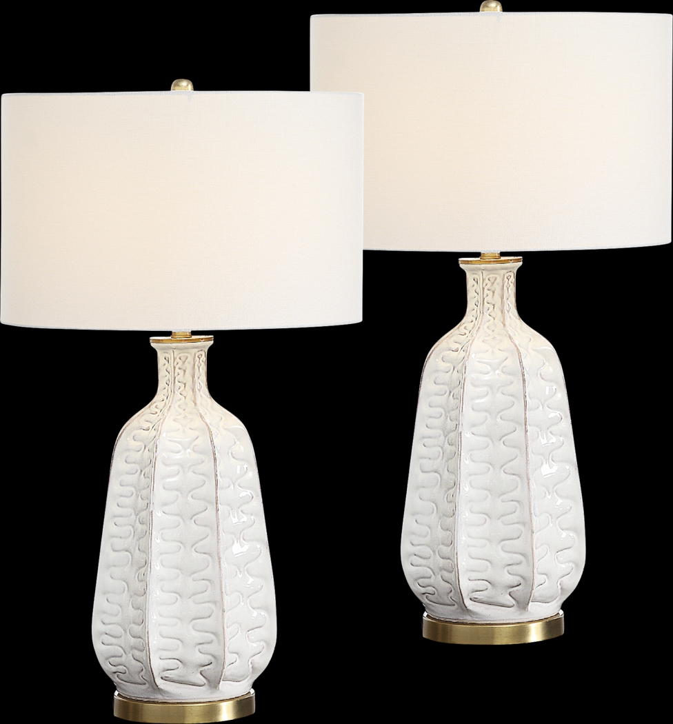 Yuille White Table Lamps, Set of 2 - Thumbnail - Image 1
