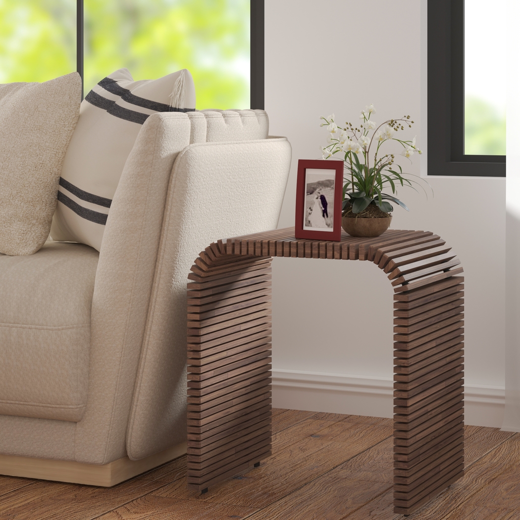 Yumda Brown Accent Table - Thumbnail - Image 2