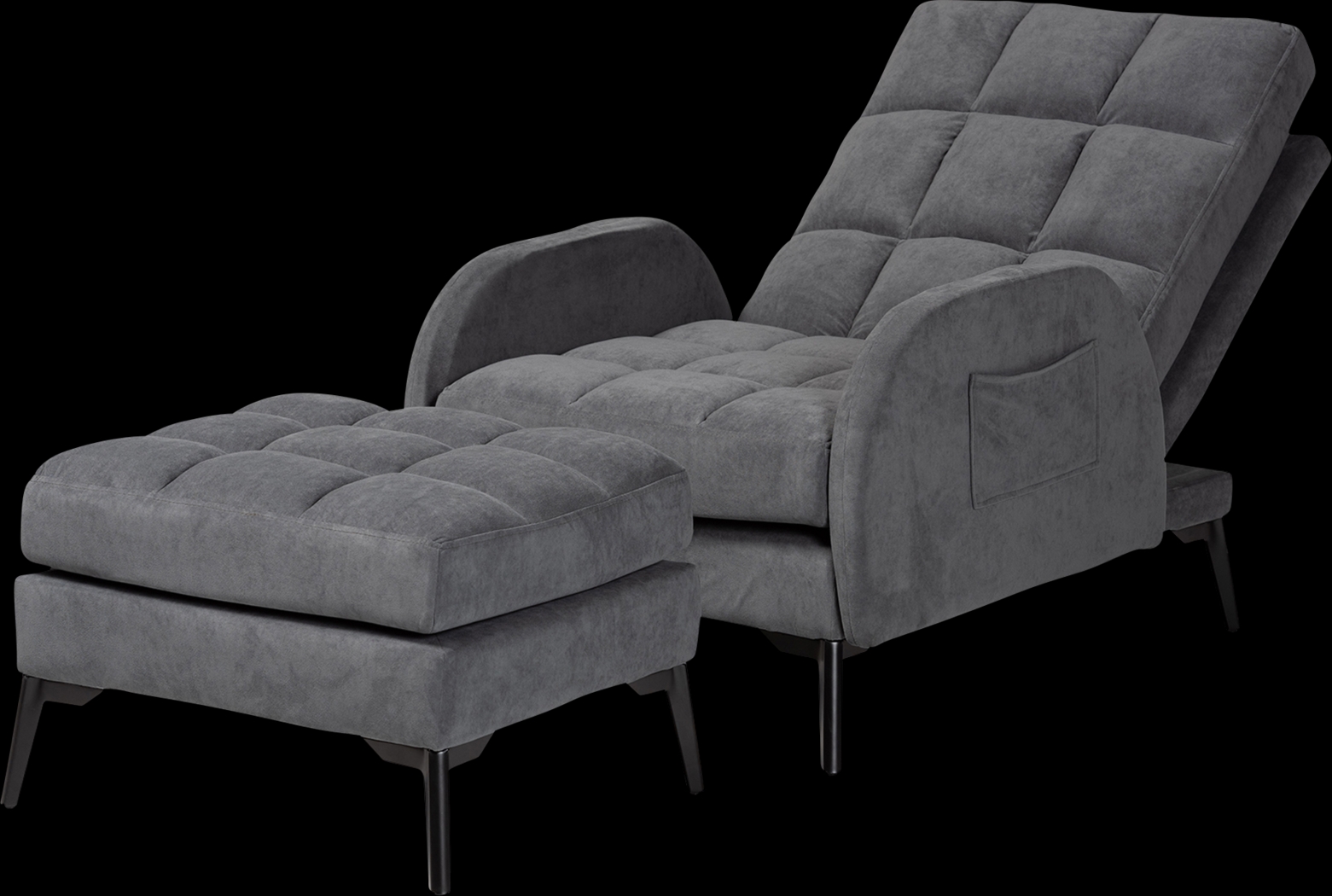 Yupon Gray Accent Chair & Ottoman - Thumbnail - Image 2