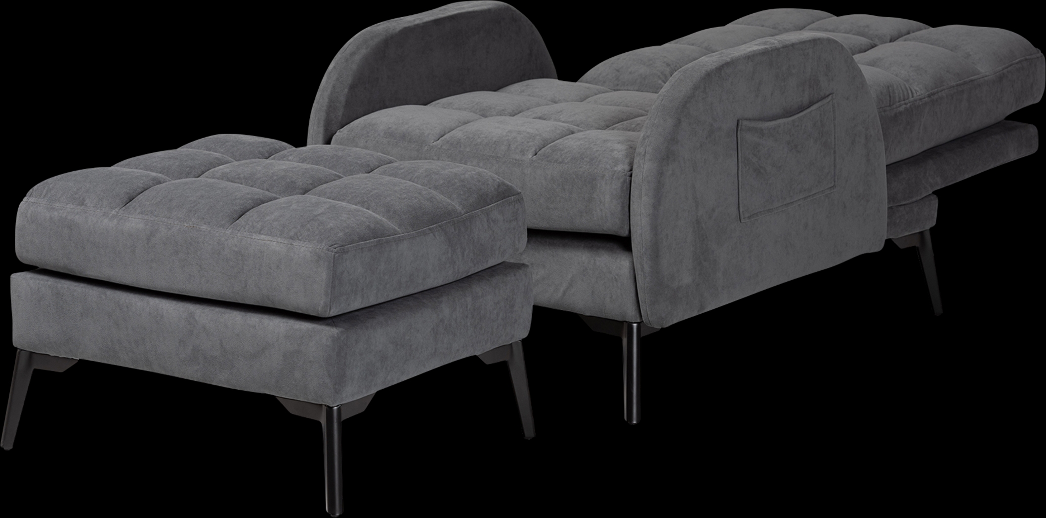 Yupon Gray Accent Chair & Ottoman - Thumbnail - Image 3