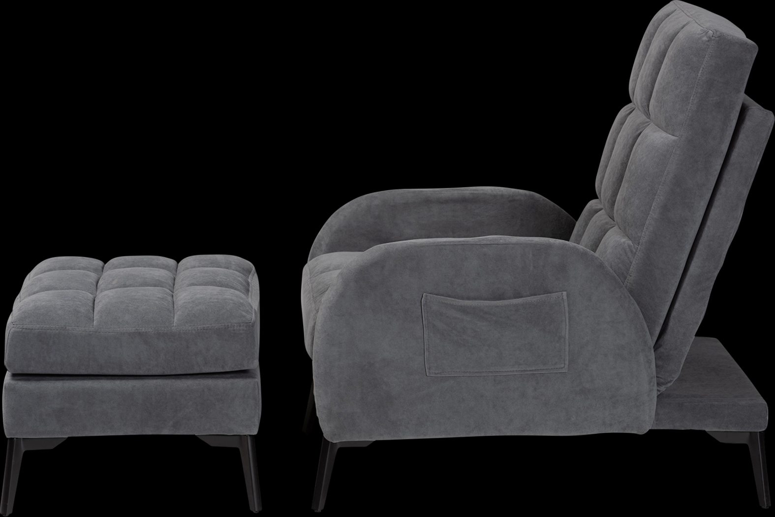 Yupon Gray Accent Chair & Ottoman - Thumbnail - Image 5