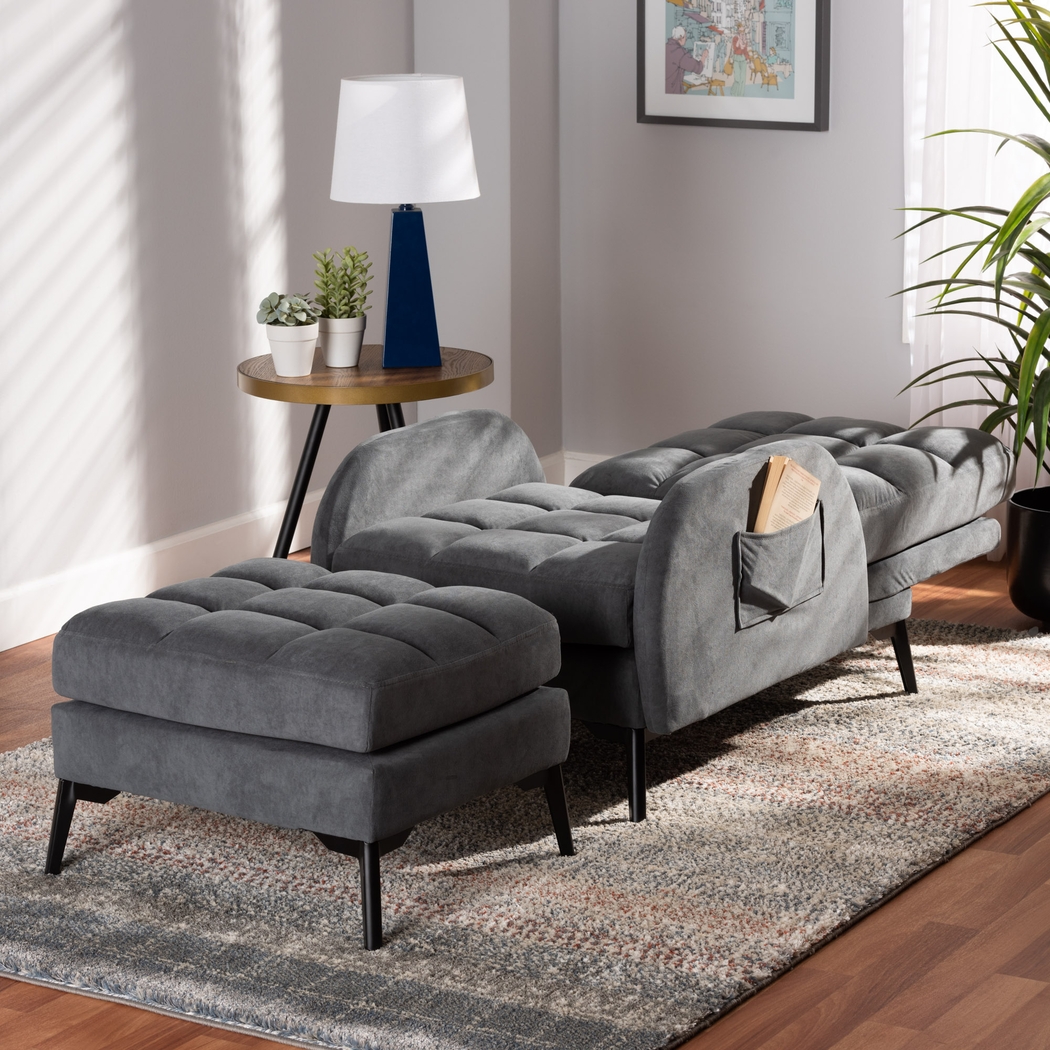 Yupon Gray Accent Chair & Ottoman - Thumbnail - Image 9