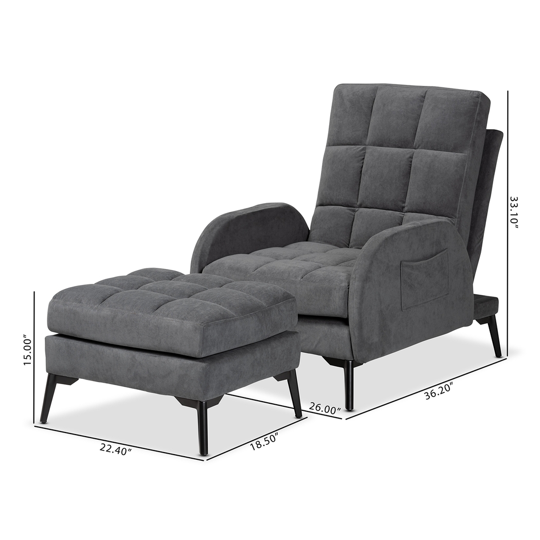 Yupon Gray Accent Chair & Ottoman - Thumbnail - Image 10