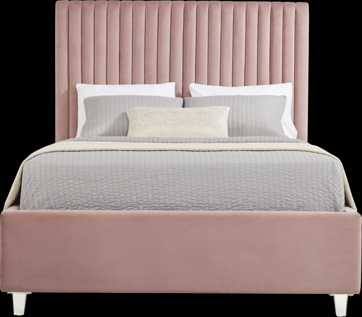 Luma Vista White 7 Pc King Bedroom with Pink Zada Bed - Thumbnail - Image 2