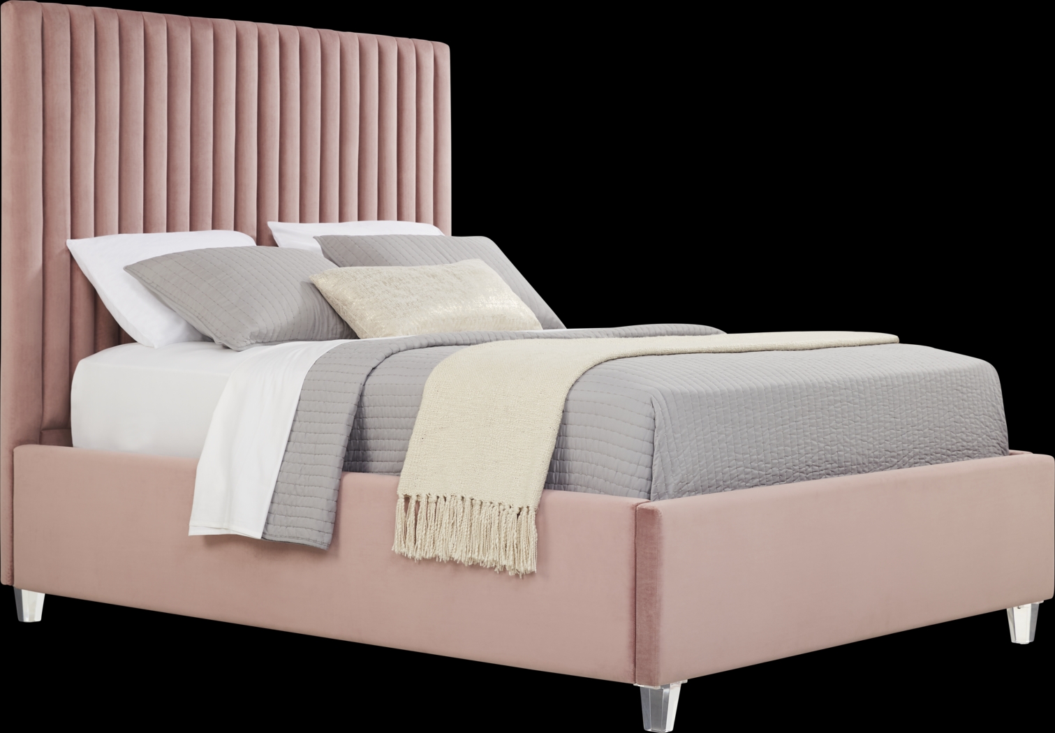 Luma Vista White 5 Pc Queen Bedroom with Pink Zada Bed - Thumbnail - Image 3