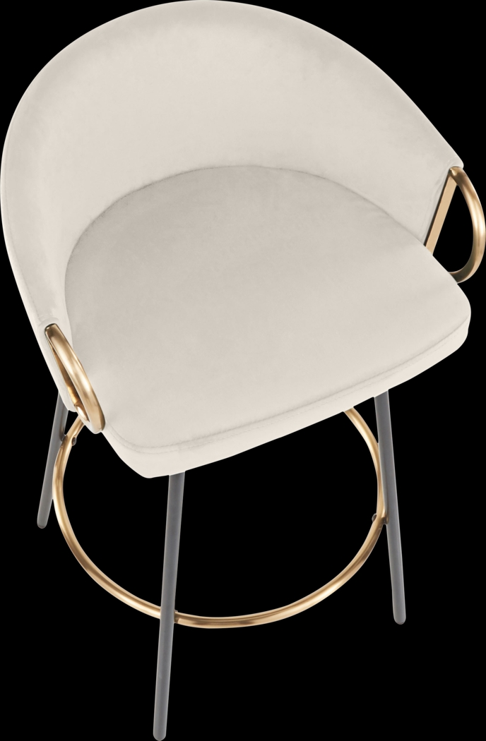 Zaharias Cream Swivel Counter Height Stool, Set of 2 - Thumbnail - Image 3