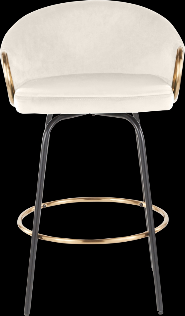 Zaharias Cream Swivel Counter Height Stool, Set of 2 - Thumbnail - Image 4