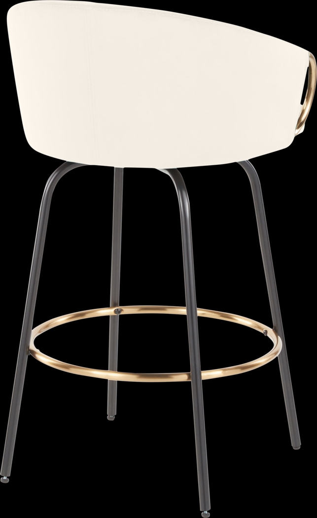 Zaharias Cream Swivel Counter Height Stool, Set of 2 - Thumbnail - Image 5