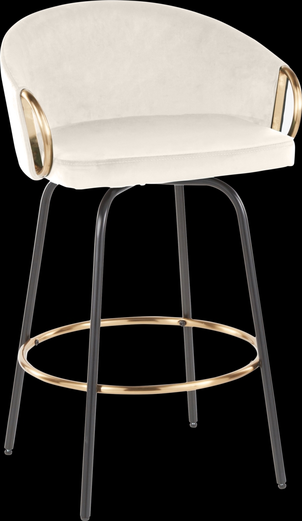 Zaharias Cream Swivel Counter Height Stool, Set of 2 - Thumbnail - Image 7