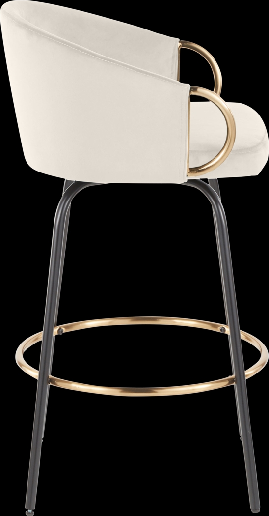 Zaharias Cream Swivel Counter Height Stool, Set of 2 - Thumbnail - Image 8