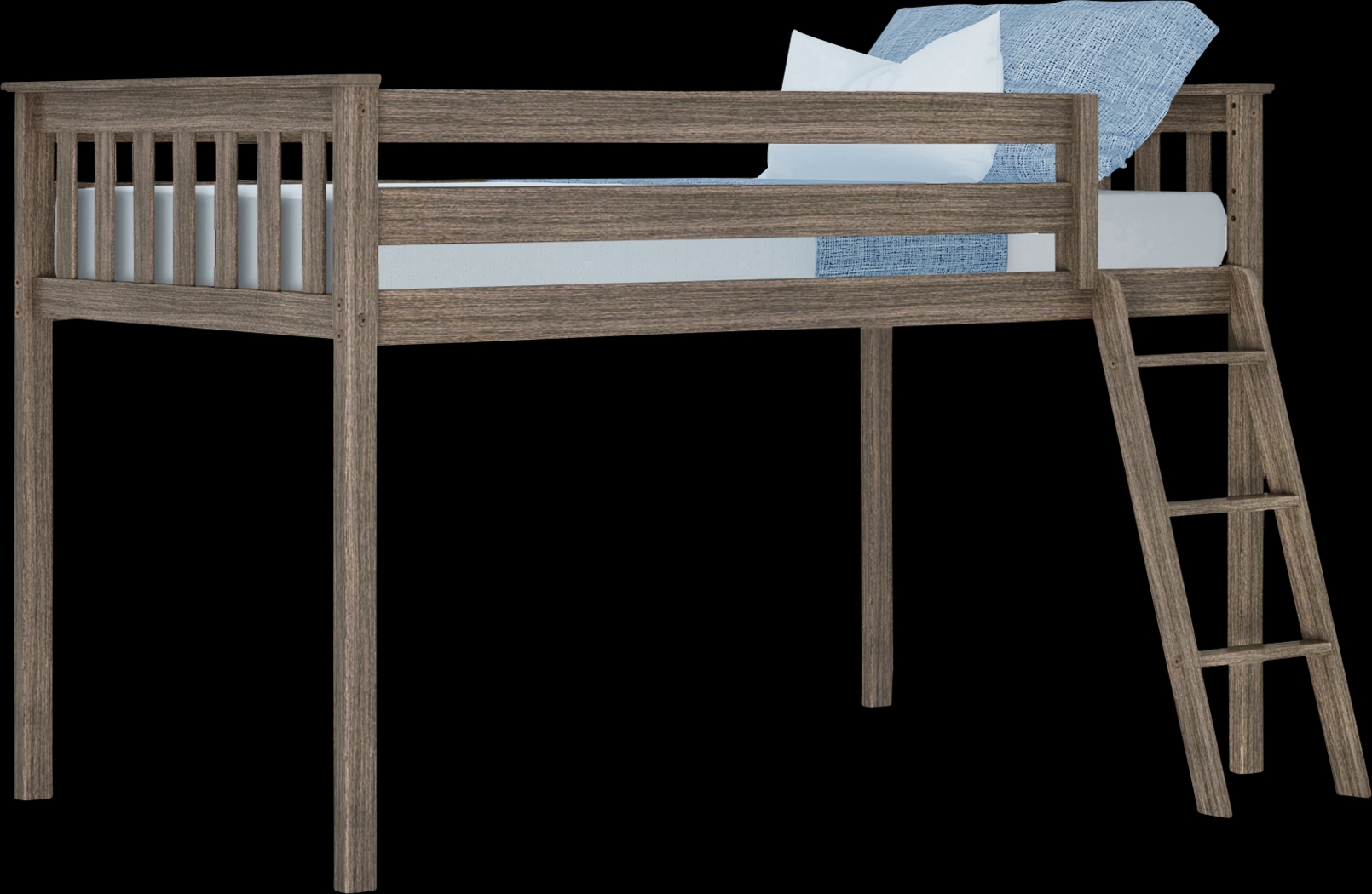 Kids Zahava Brown Twin Low Loft Bed - Thumbnail - Image 4