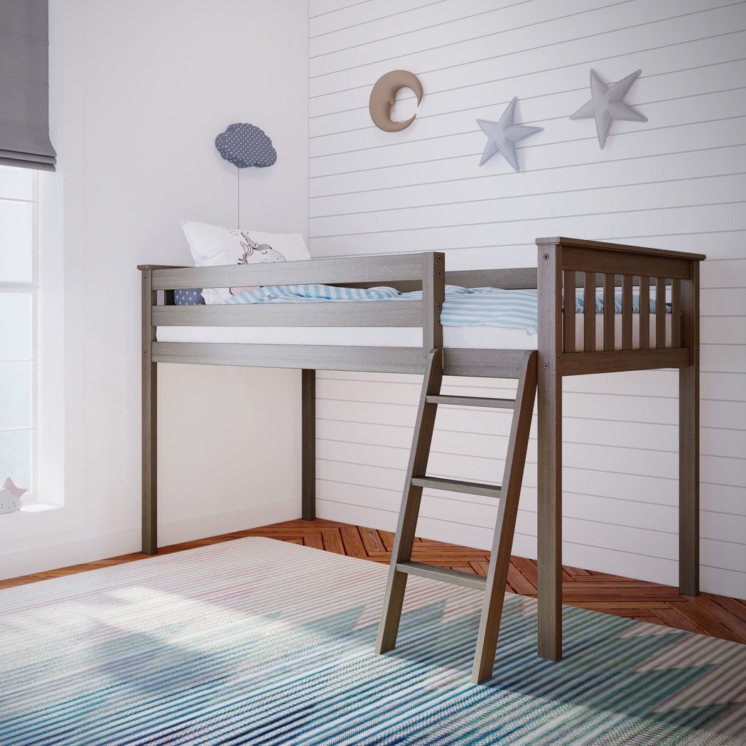 Kids Zahava Brown Twin Low Loft Bed - Thumbnail - Image 1