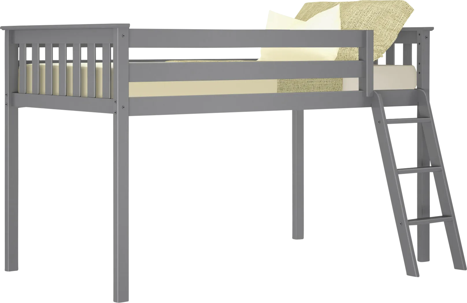 Kids Zahava Gray Twin Low Loft Bed - Thumbnail - Image 2