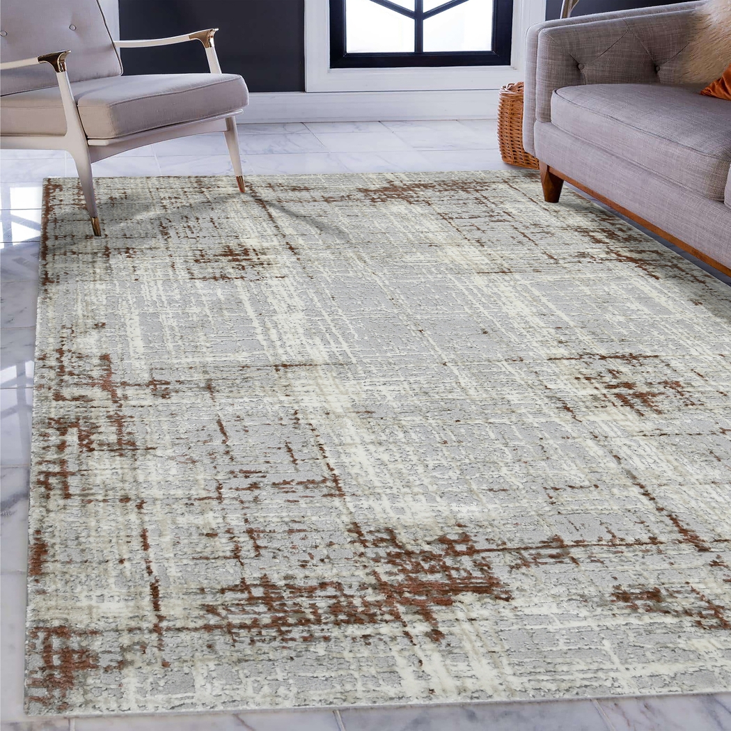 Zaheki Gray/Red 7'9 x 9'9 Rug - Thumbnail - Image 2