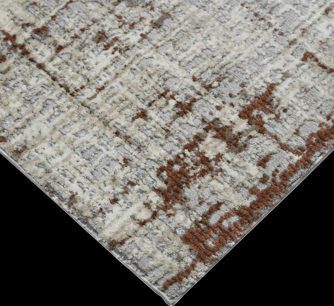 Zaheki Gray/Red 7'9 x 9'9 Rug - Thumbnail - Image 3