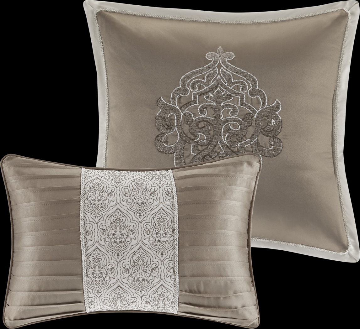 Zaida Tan 8 Pc Queen Comforter Set - Thumbnail - Image 9