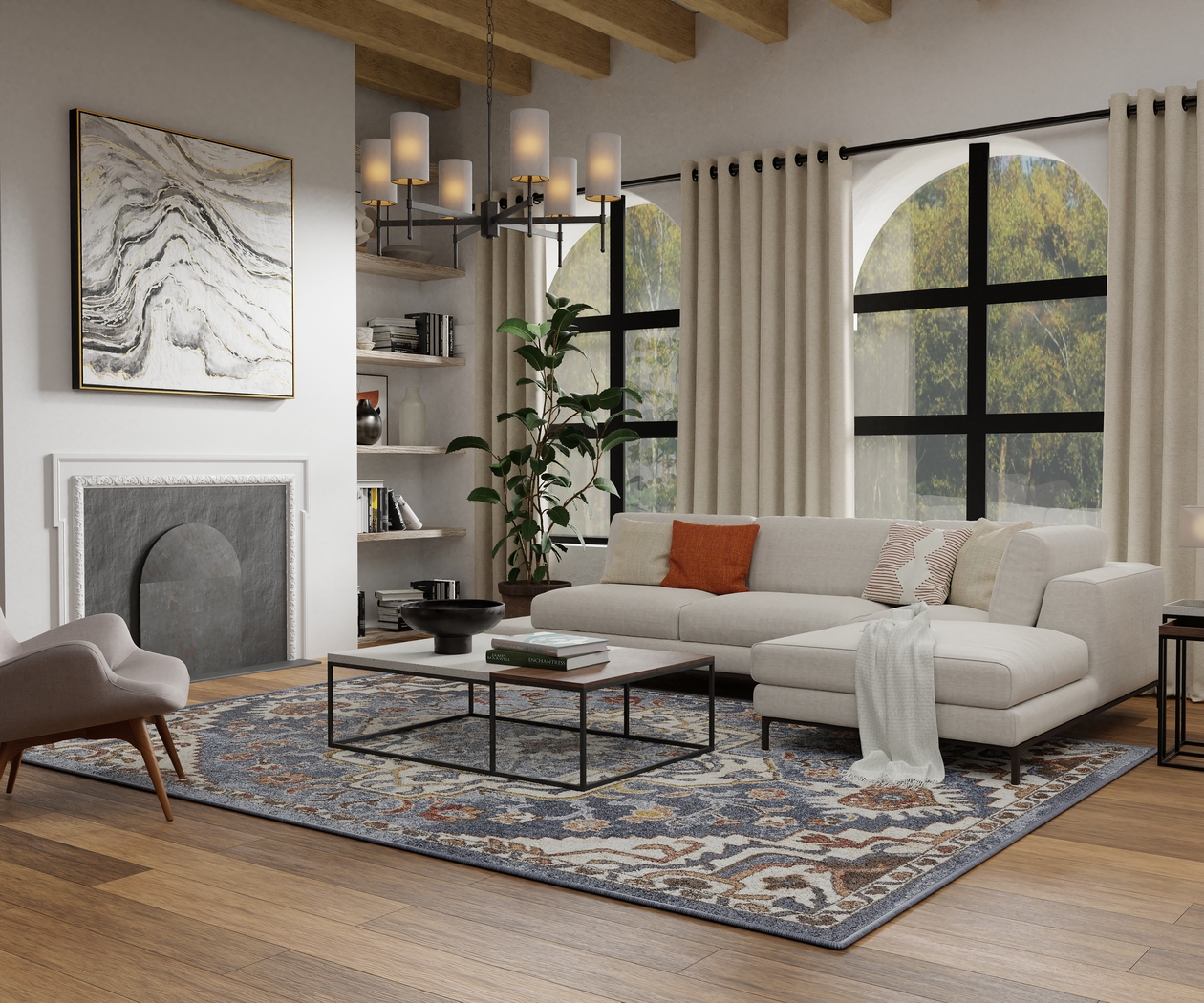 Zailorn Blue 5'3 x 7'3 Area Rug - Thumbnail - Image 2